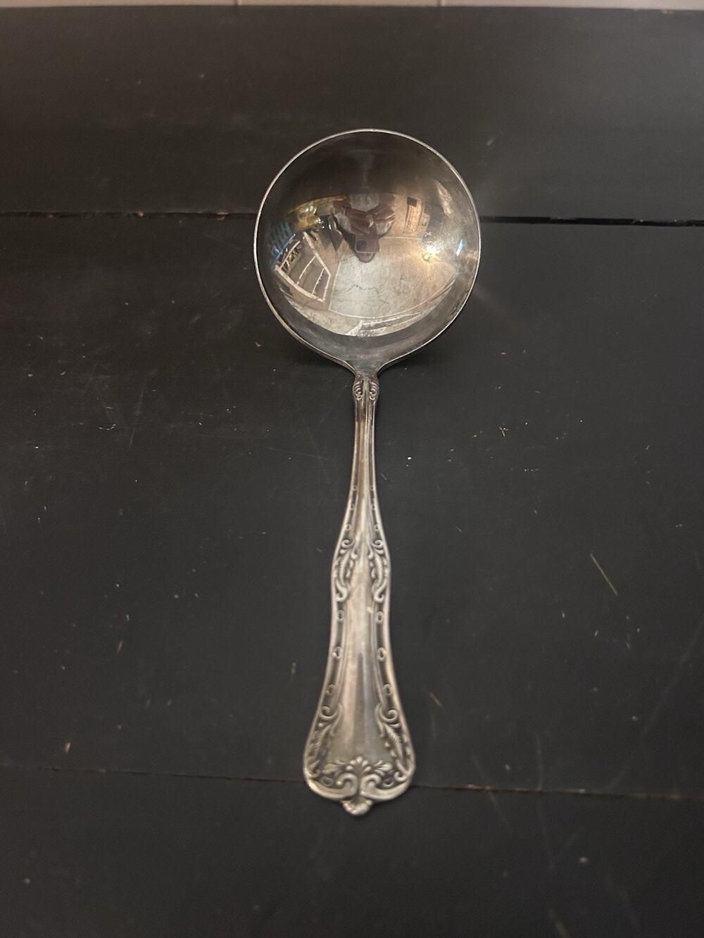 Antique National Double Tested Silverplate Queen Elizabeth Gravy Ladle